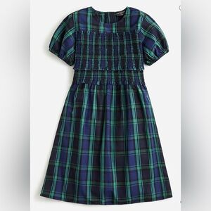 J. Crew Kids Plaid Dress in Navy and Green